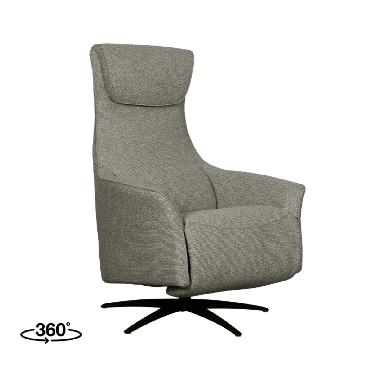 Label51 - Fauteuil relax électrique Lund - Bouclé - Champignon - 74 x 83 x 112 cm