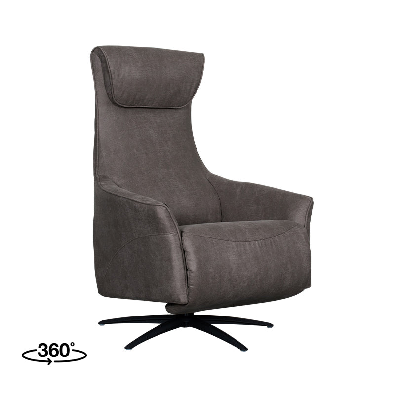 Label51 - Fauteuil relax électrique Lund - Microsuède - Anthracite - 74 x 83 x 112 cm