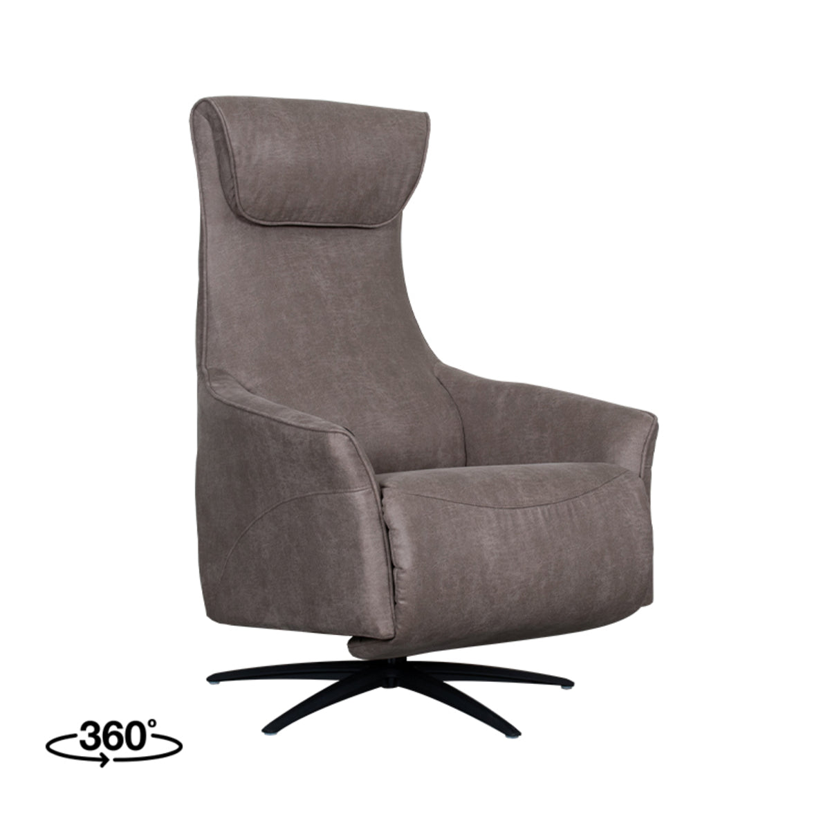 Label51 - Fauteuil relax électrique Lund - Microsuède - Taupe - 74 x 83 x 112 cm