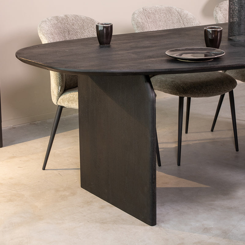 Label51 - Table à manger Cooper - Bois de manguier - Noir - 250 x 110 x 76 cm