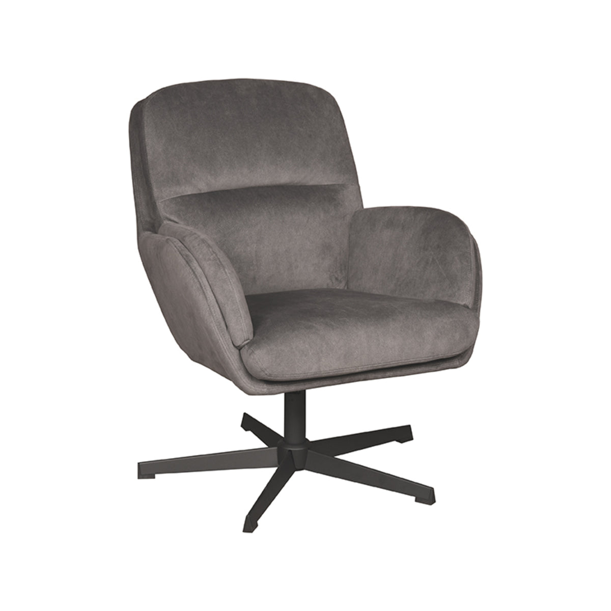 Label51 - Draaifauteuil Moss - Stof - Antraciet - 70 x 77 x 90 cm