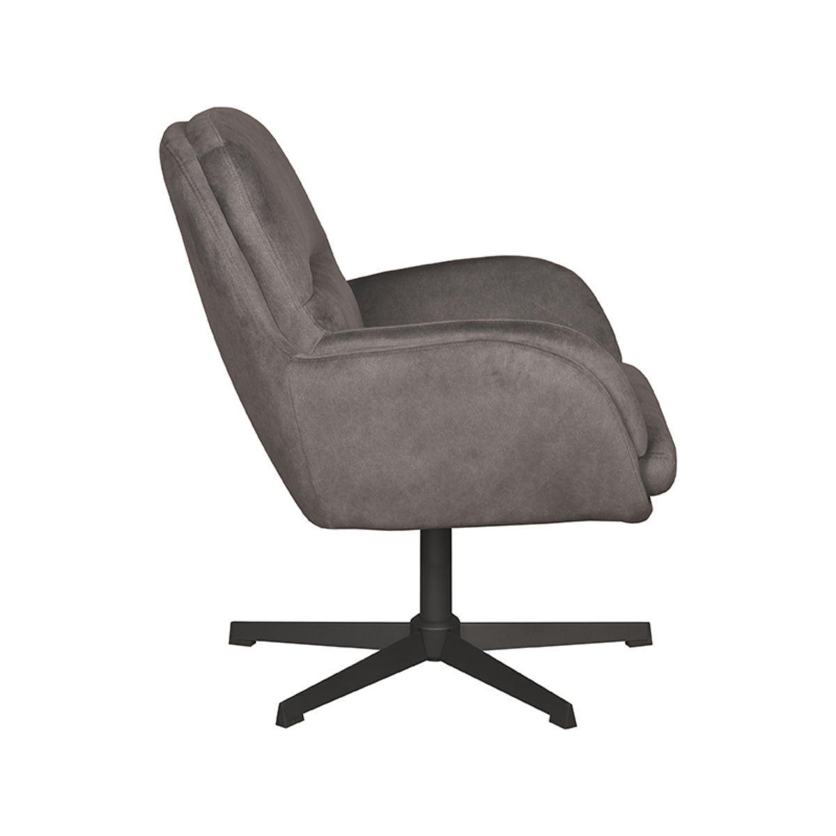 Label51 - Draaifauteuil Moss - Stof - Antraciet - 70 x 77 x 90 cm
