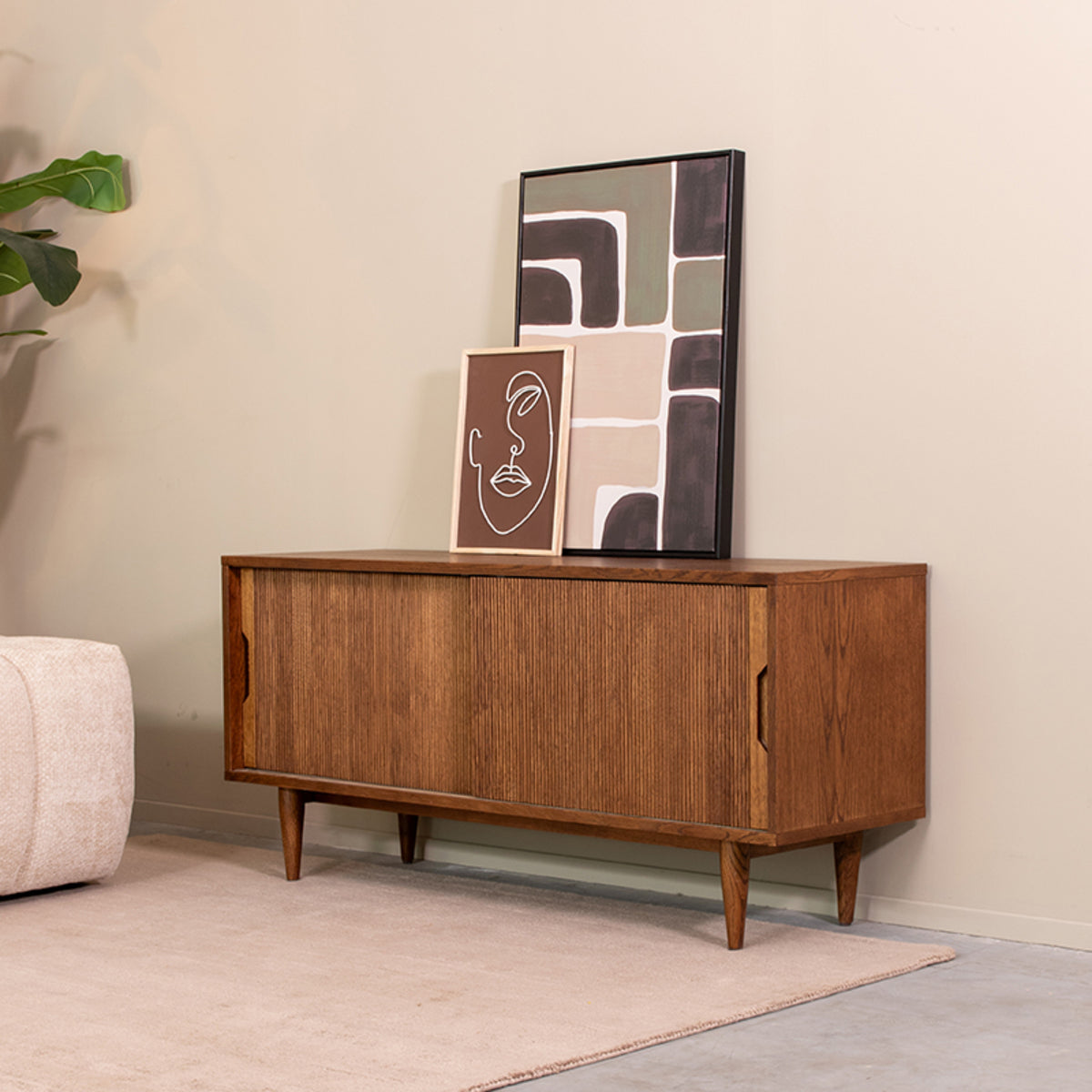 Label51 - Meuble TV Jule - Chêne - Noyer - 130 x 40 x 60 cm