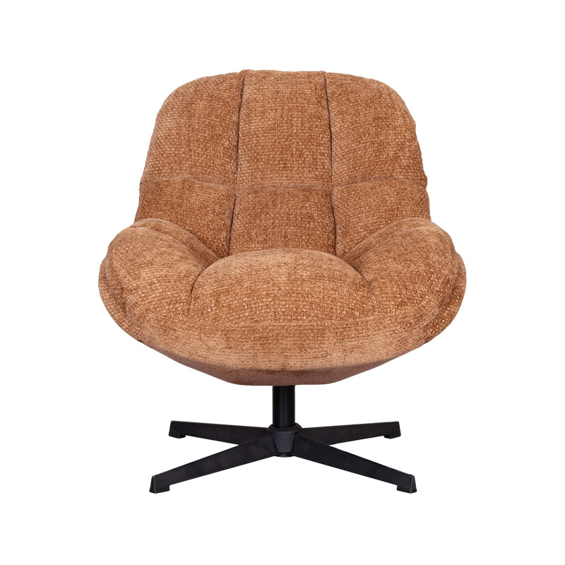 Label51 - Draaifauteuil Huxley - Stof - Cognac - 76 x 86 x 92 cm