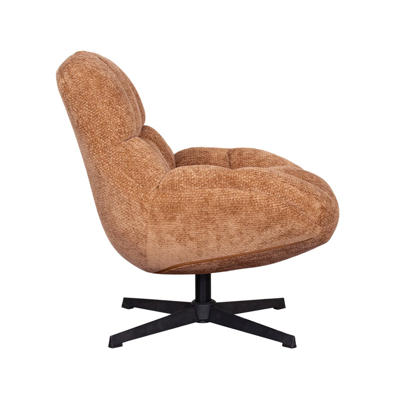 Label51 - Draaifauteuil Huxley - Stof - Cognac - 76 x 86 x 92 cm