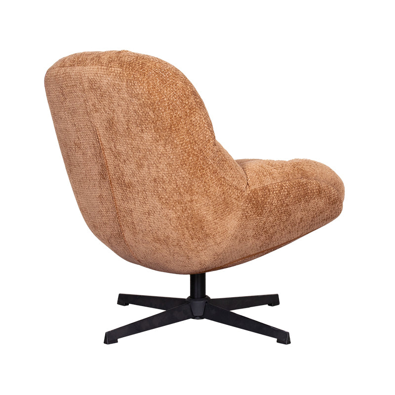 Label51 - Draaifauteuil Huxley - Stof - Cognac - 76 x 86 x 92 cm