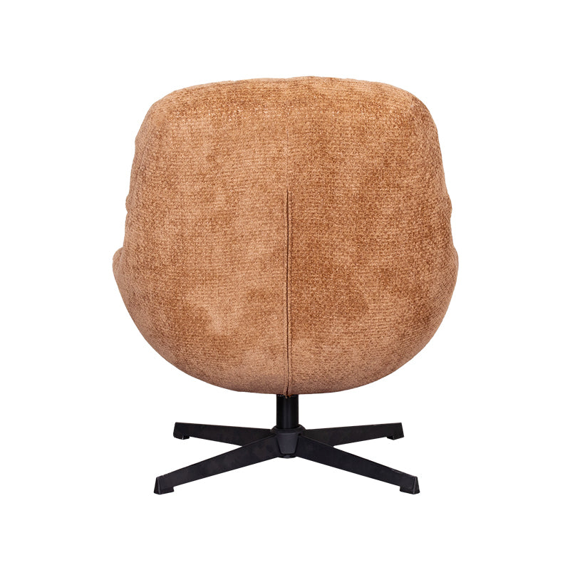Label51 - Draaifauteuil Huxley - Stof - Cognac - 76 x 86 x 92 cm
