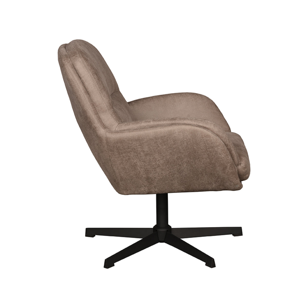 Label51 - Draaifauteuil Moss - Microsuède - Taupe - 70 x 77 x 90 cm