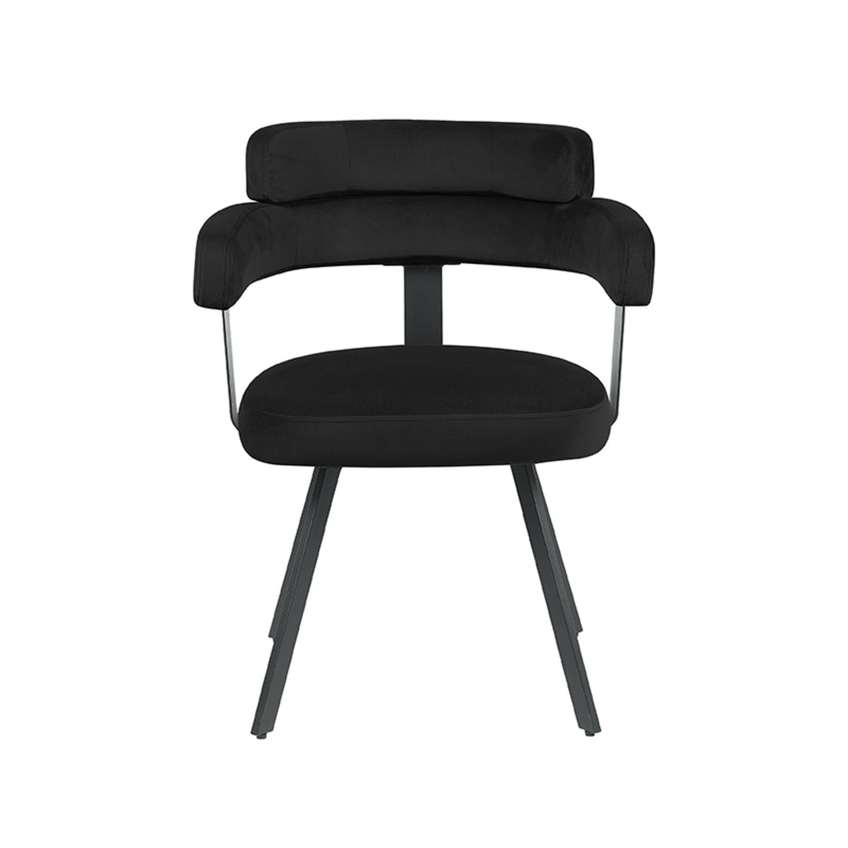 Label51 - Eetkamerstoel Bardio - Velours - Zwart - 62 x 57 x 79 cm