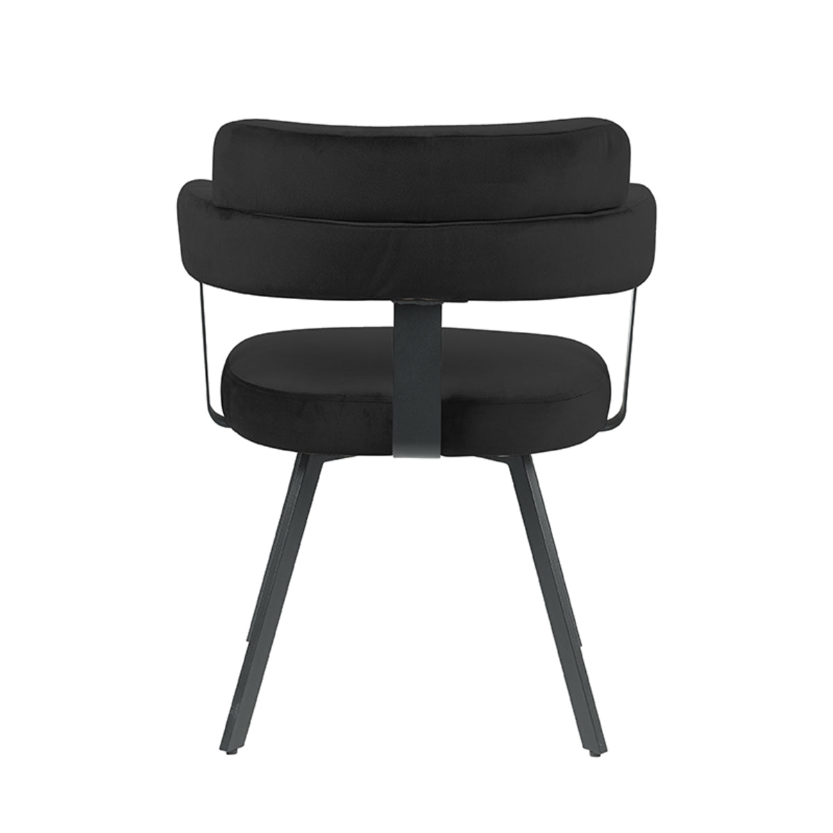 Label51 - Eetkamerstoel Bardio - Velours - Zwart - 62 x 57 x 79 cm