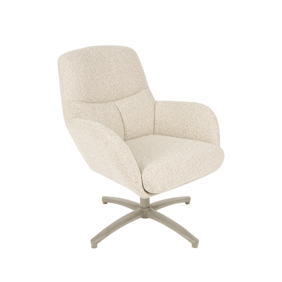 Label51 - Draaifauteuil Chill Zone - Bouclé - Naturel - 68 x 73 x 90 cm