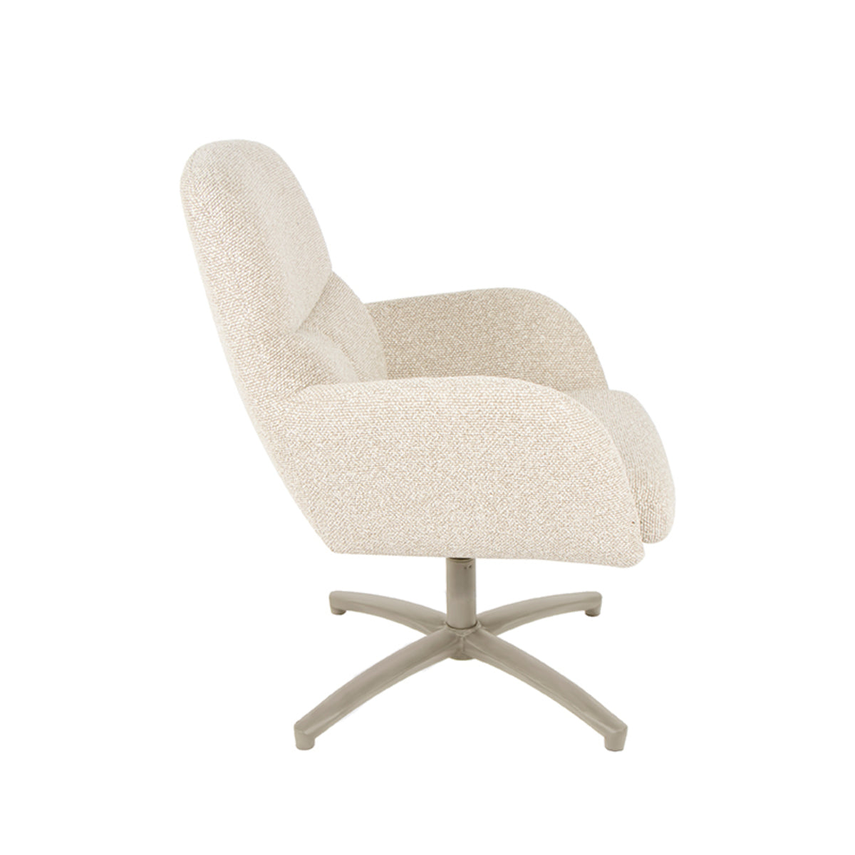 Label51 - Draaifauteuil Chill Zone - Bouclé - Naturel - 68 x 73 x 90 cm