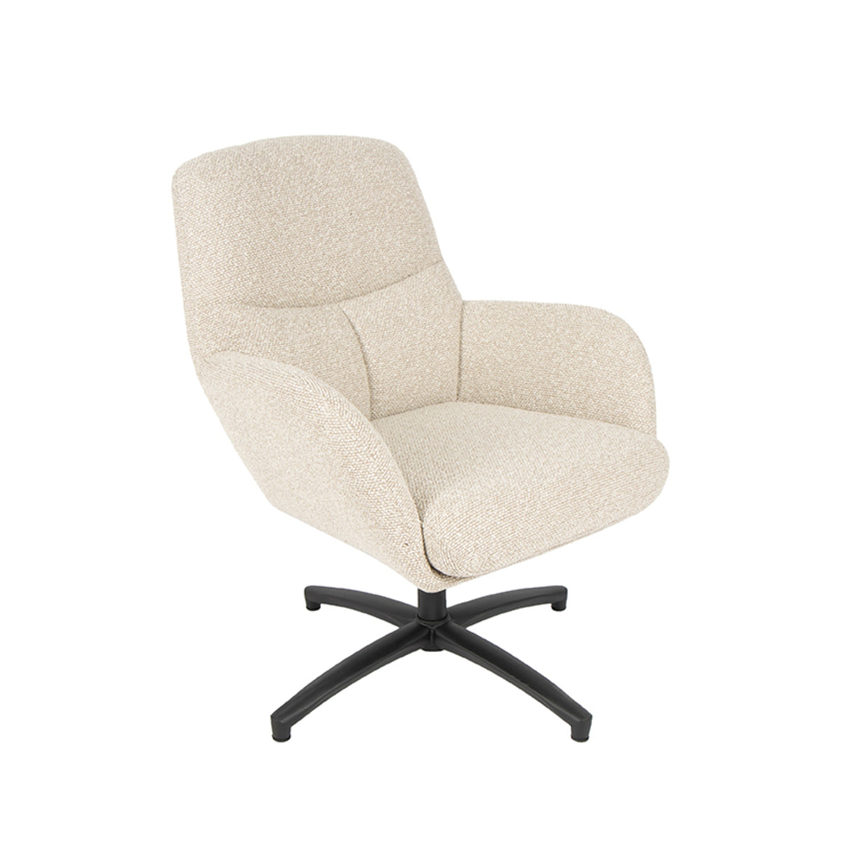 Label51 - Fauteuil pivotant Chill Zone - Bouclé - Naturel - 68 x 73 x 90 cm