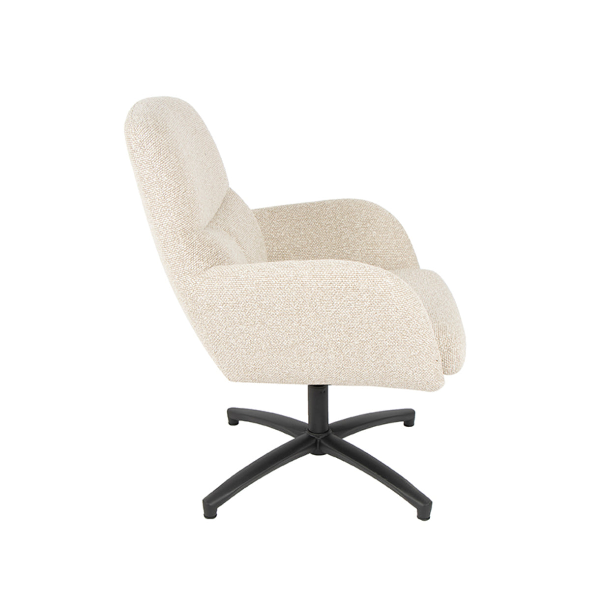 Label51 - Draaifauteuil Chill Zone - Bouclé - Naturel - 68 x 73 x 90 cm