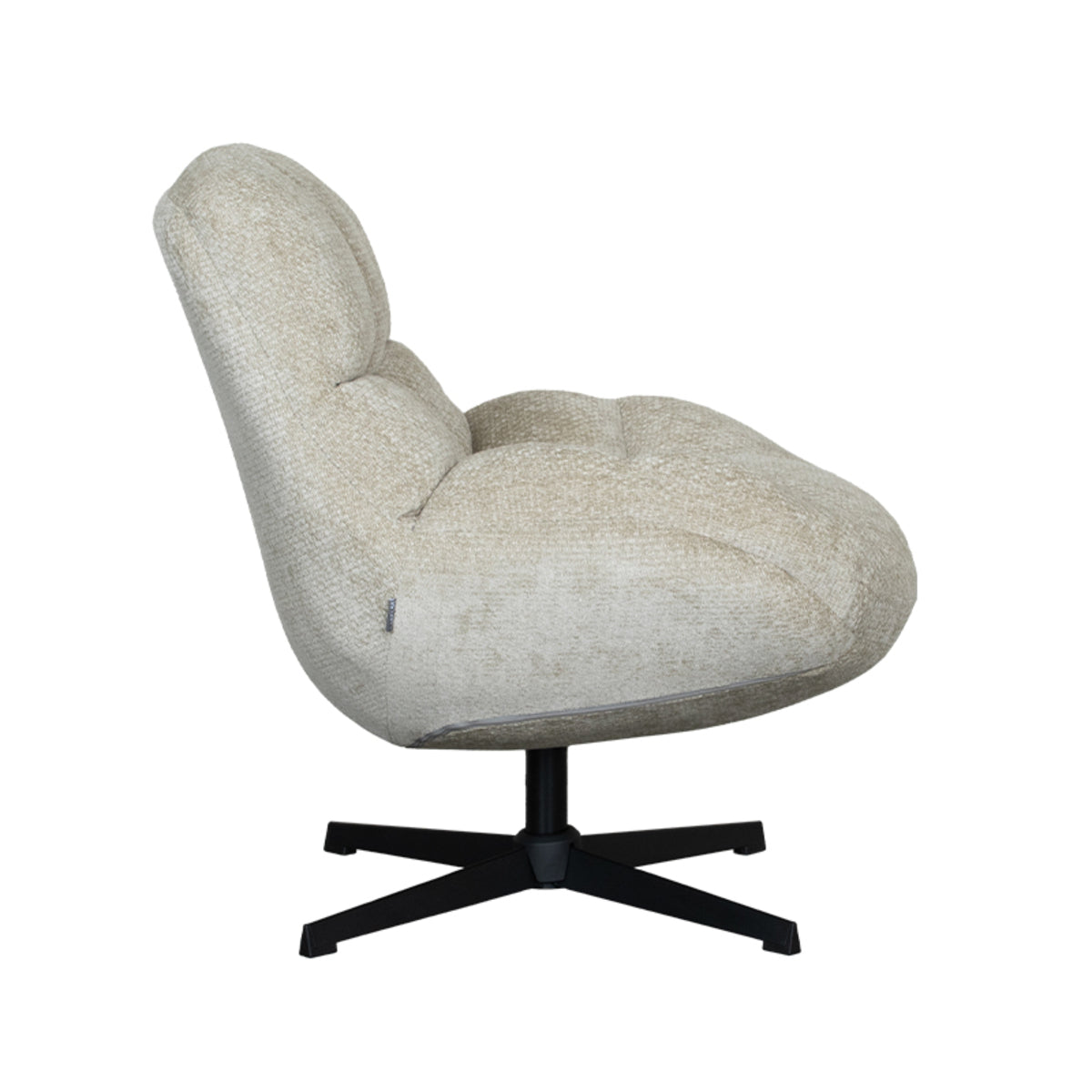 Label51 - Draaifauteuil Huxley - Stof - Mushroom - 76 x 86 x 92 cm