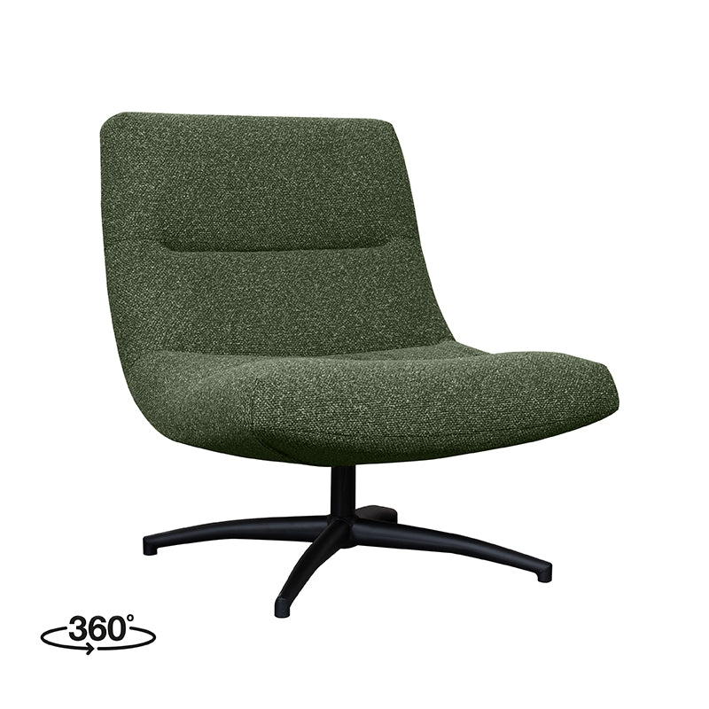 Label51 - Fauteuil pivotant Calix - Bouclé - Vert forêt - 77 x 93 x 88 cm