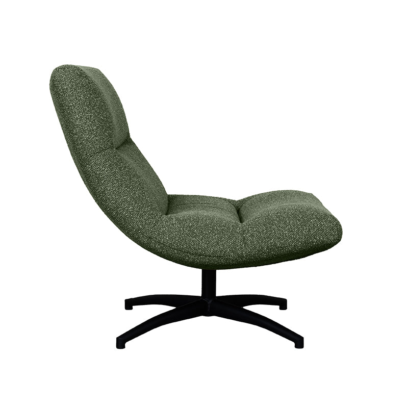 Label51 - Draaifauteuil Calix - Bouclé - Bosgroen - 77 x 93 x 88 cm