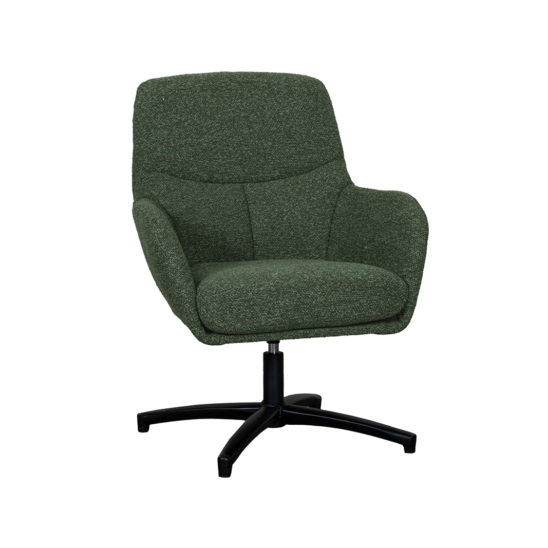 Label51 - Fauteuil pivotant Chill Zone - Bouclé - Vert forêt - 68 x 73 x 90 cm