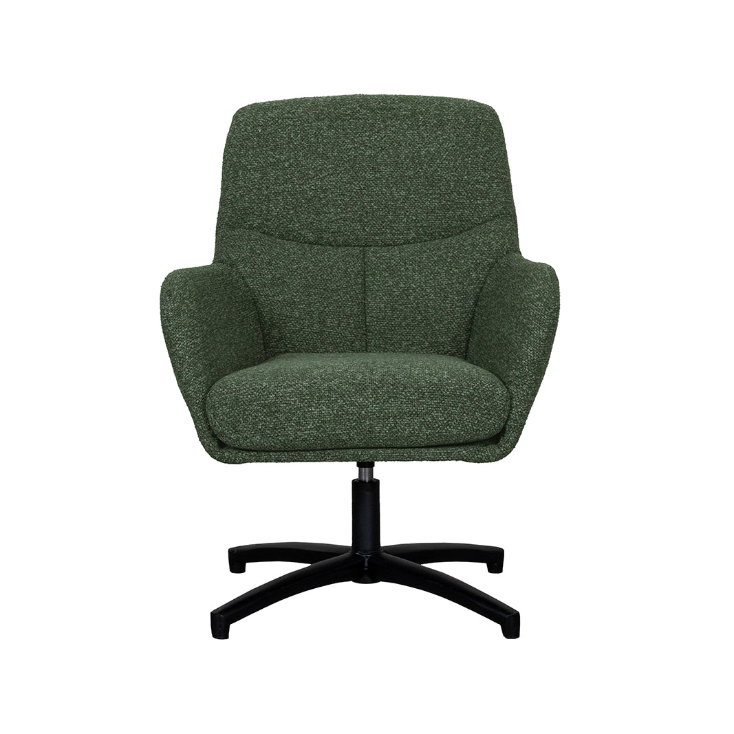 Label51 - Fauteuil pivotant Chill Zone - Bouclé - Vert forêt - 68 x 73 x 90 cm