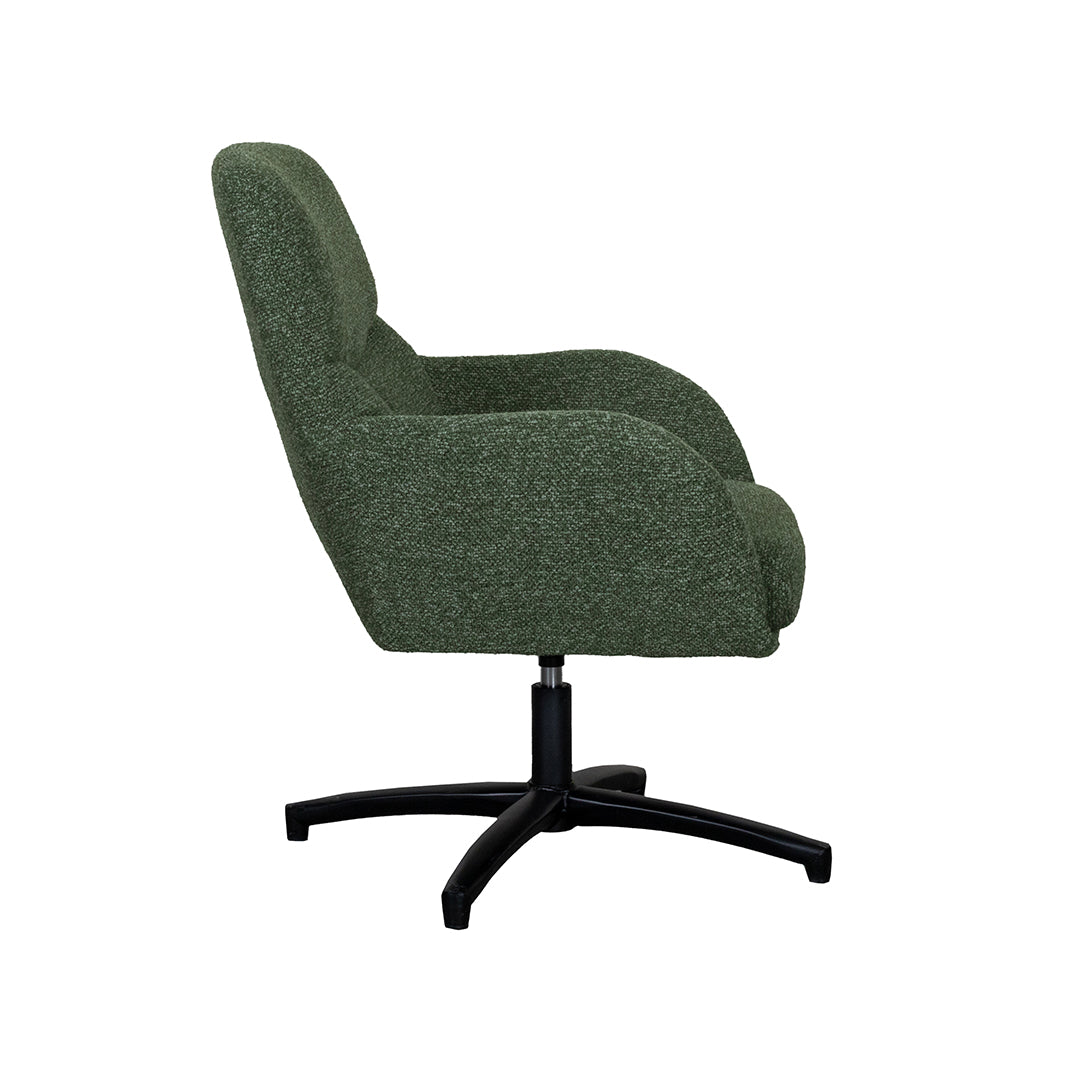 Label51 - Fauteuil pivotant Chill Zone - Bouclé - Vert forêt - 68 x 73 x 90 cm