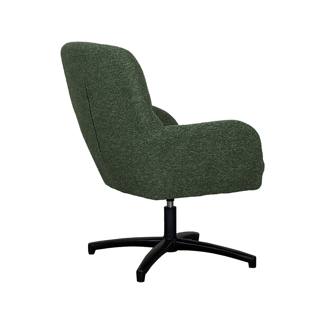 Label51 - Fauteuil pivotant Chill Zone - Bouclé - Vert forêt - 68 x 73 x 90 cm