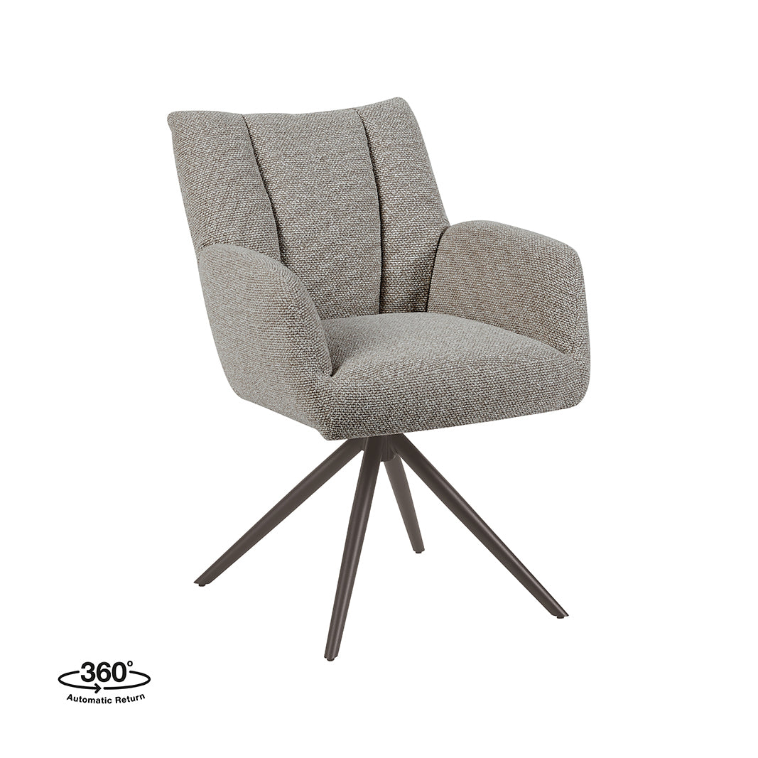 Label51 - Chaise de salle à manger Padua - Bouclé - Champignon - 65 x 66 x 86 cm