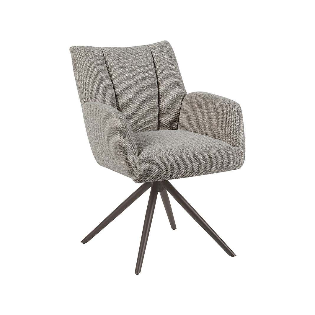 Label51 - Chaise de salle à manger Padua - Bouclé - Champignon - 65 x 66 x 86 cm