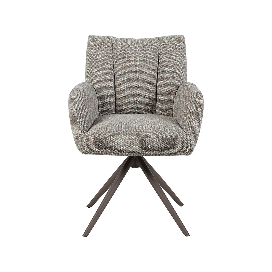 Label51 - Chaise de salle à manger Padua - Bouclé - Champignon - 65 x 66 x 86 cm