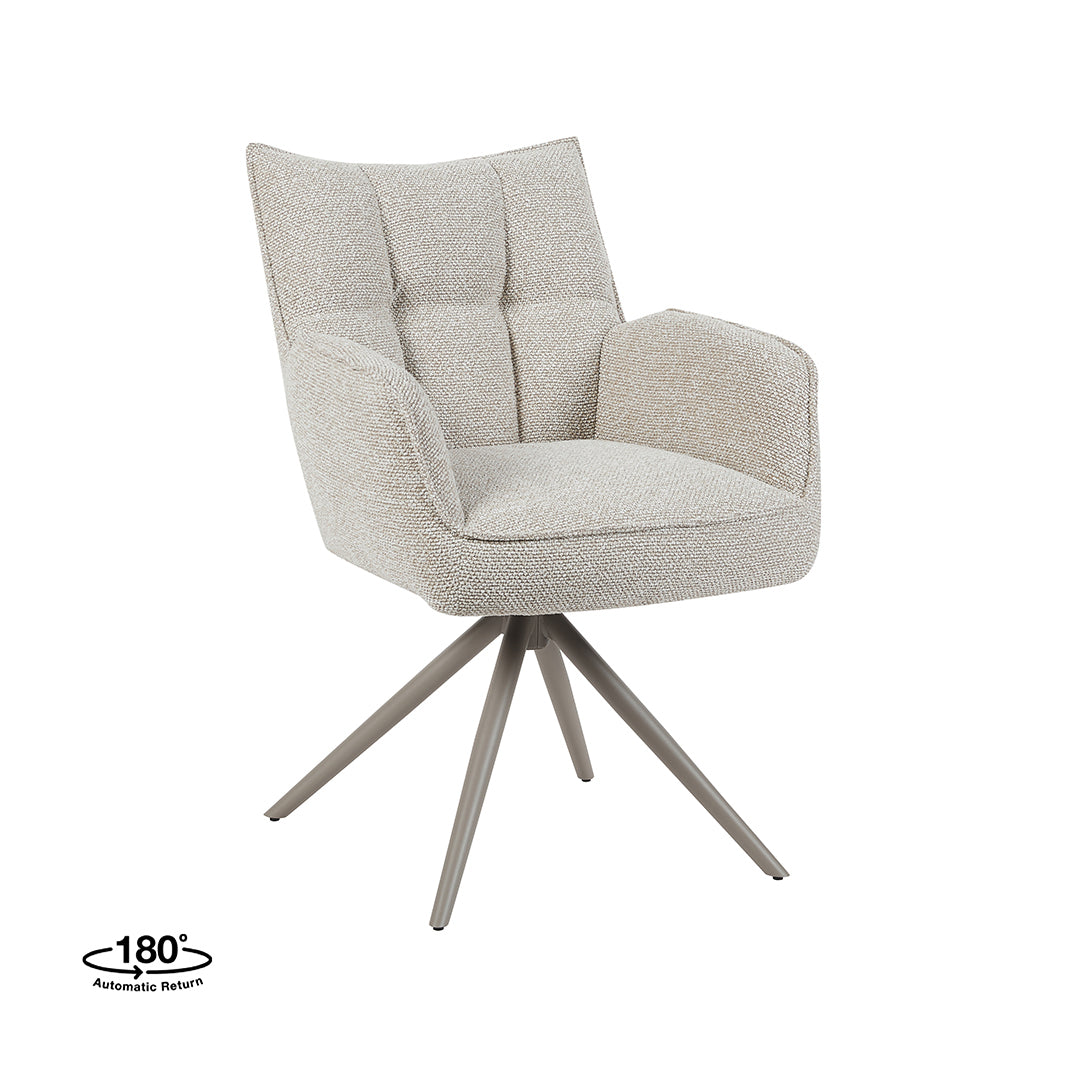 Label51 - Chaise de salle à manger Amalfi - Bouclé - Naturel - 65 x 66 x 86 cm