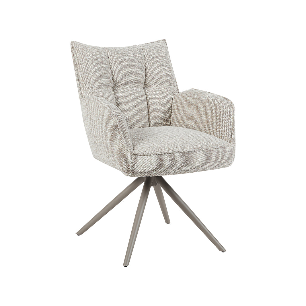 Label51 - Chaise de salle à manger Amalfi - Bouclé - Naturel - 65 x 66 x 86 cm