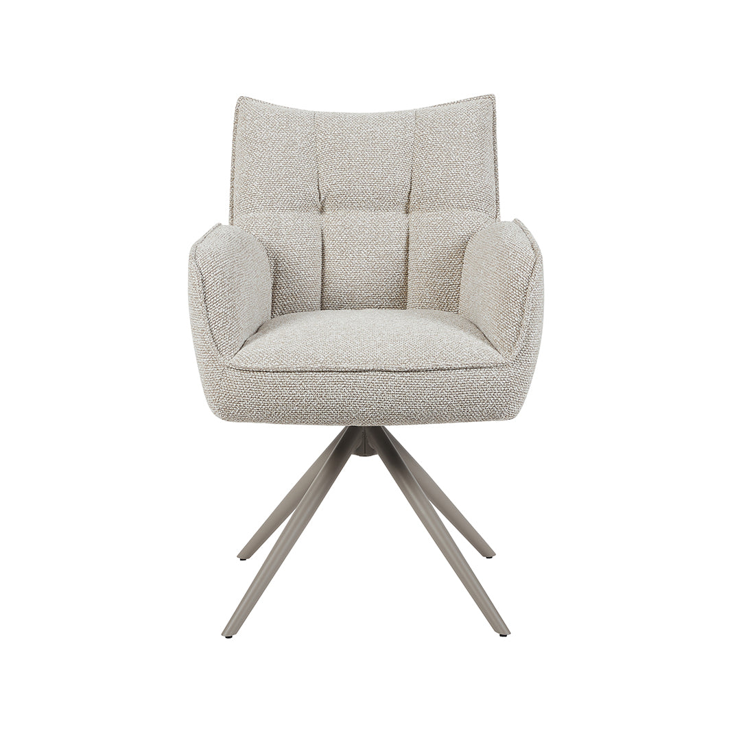 Label51 - Chaise de salle à manger Amalfi - Bouclé - Naturel - 65 x 66 x 86 cm