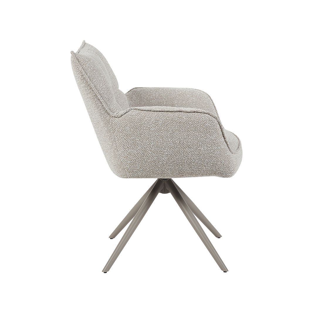 Label51 - Chaise de salle à manger Amalfi - Bouclé - Naturel - 65 x 66 x 86 cm