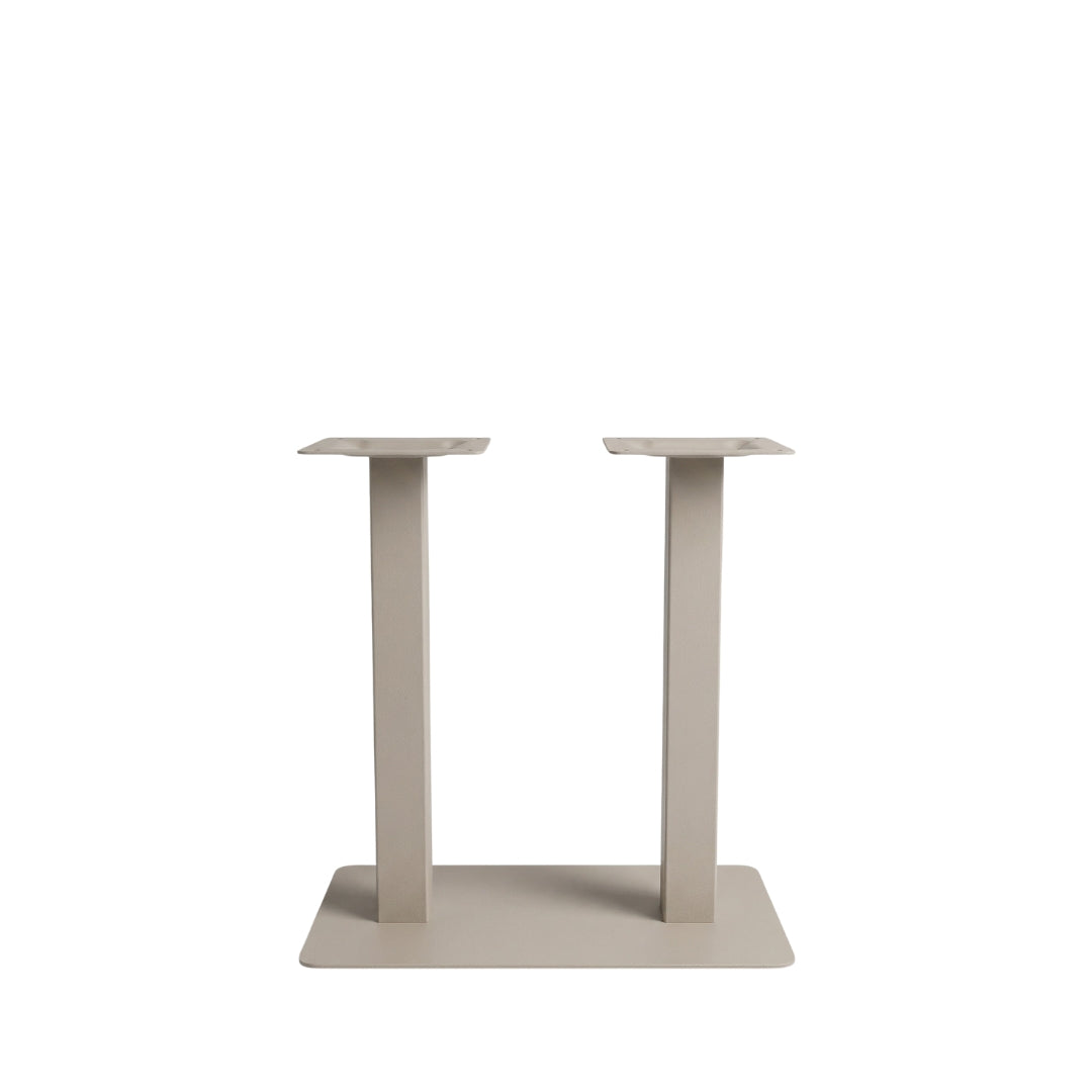 Label51 - Double pied de table de bar rectangulaire - Métal - Taupe - 70 x 40 x 92 cm