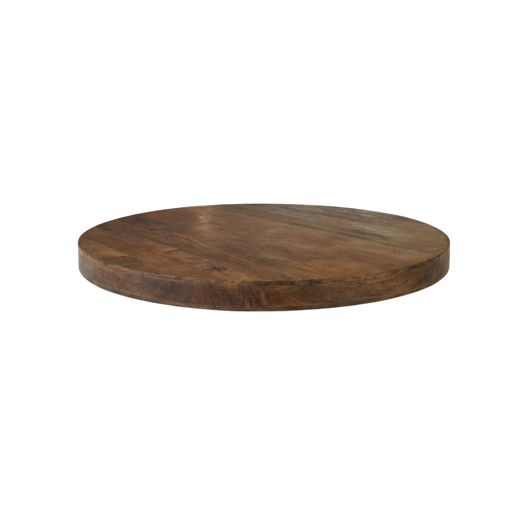 Label51 - Plateau de table rond bord droit - Bois de manguier - Naturel - 120 x 120 cm