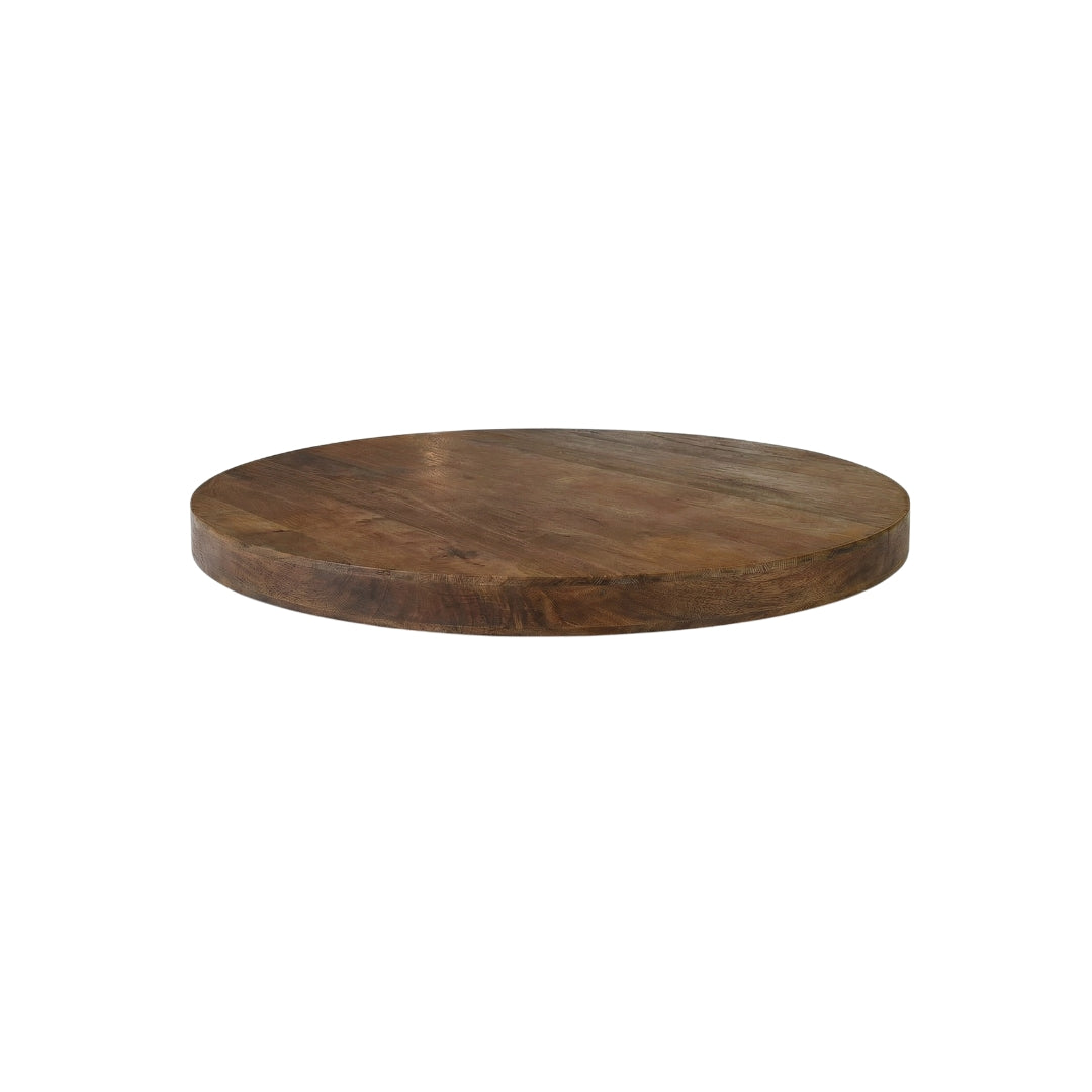 Label51 - Tafelblad Rond Rechte Rand - Mangohout - Naturel - 110 x 110 cm