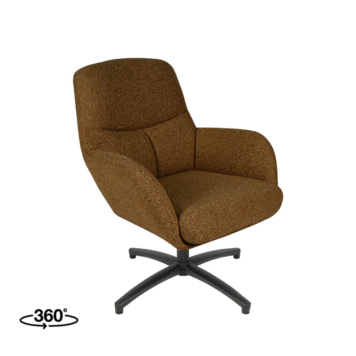 Label51 - Fauteuil pivotant Chill Zone - Bouclé - Corail - 68 x 73 x 90 cm