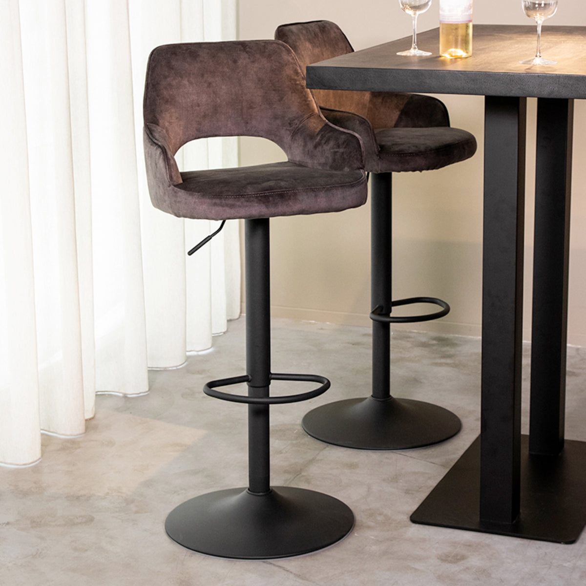 Tabouret de bar Fer 45x47x92-113 cm