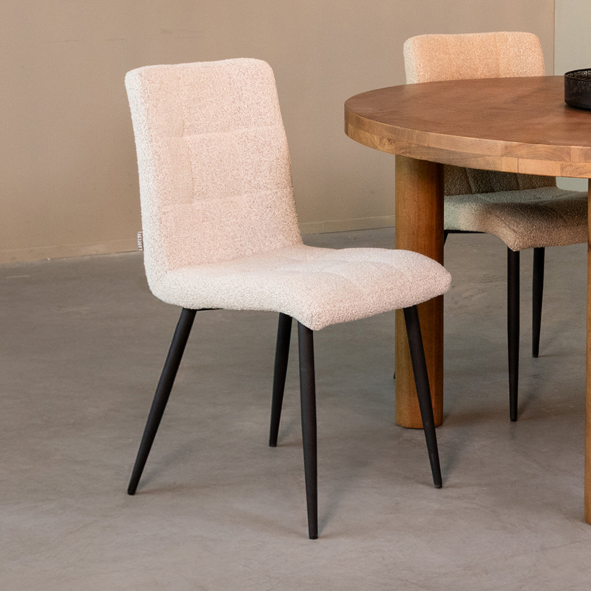 LABEL51 Eetkamerstoel Sam - Naturel - Boucle