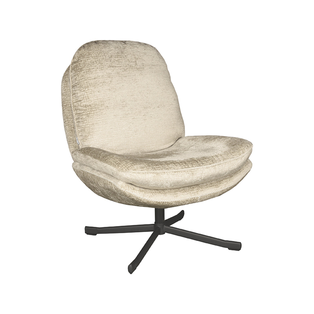 Label51 - Draaifauteuil Noel - Velours - Beige - 76 x 90 x 100 cm