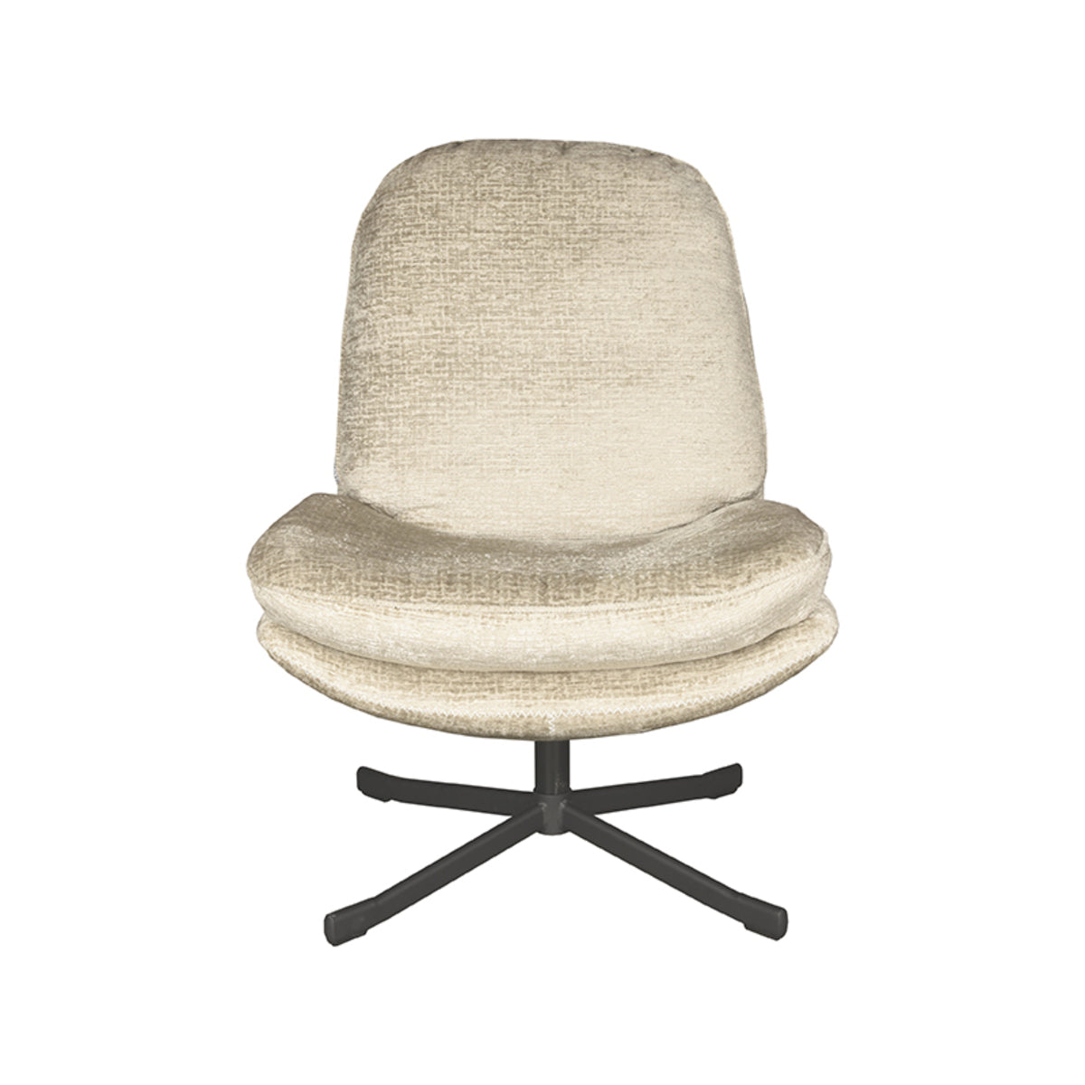 Label51 - Draaifauteuil Noel - Velours - Beige - 76 x 90 x 100 cm