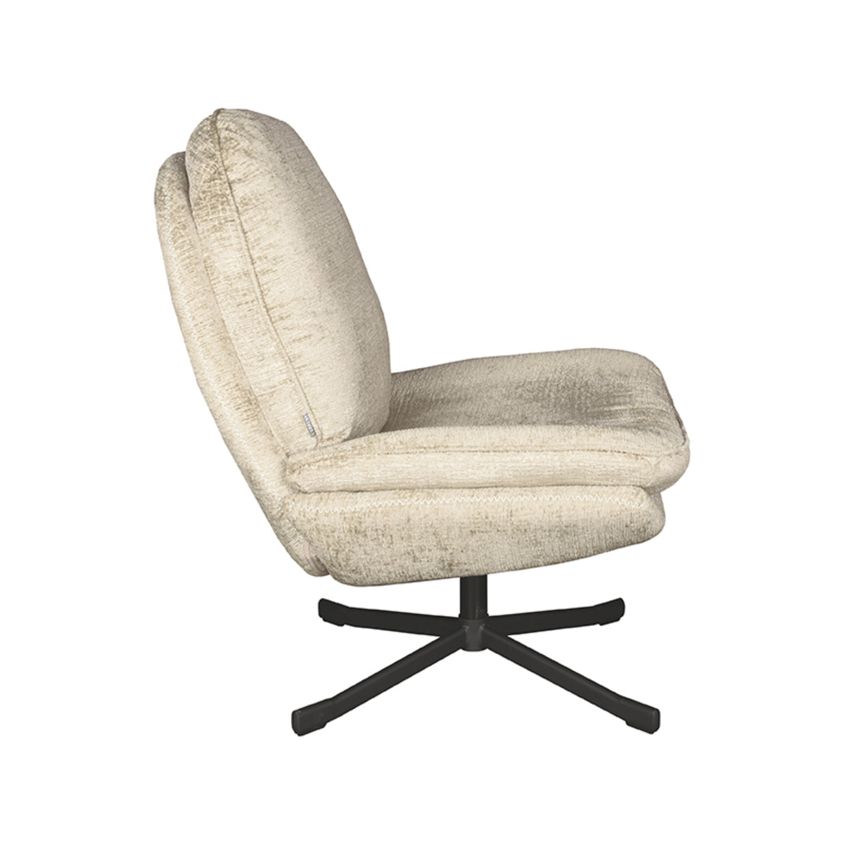 Label51 - Draaifauteuil Noel - Velours - Beige - 76 x 90 x 100 cm
