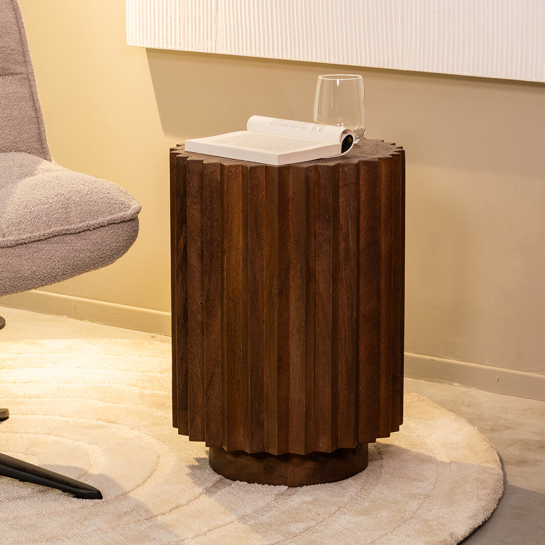 LABEL51 Table d'appoint Novan - Espresso - Bois de manguier