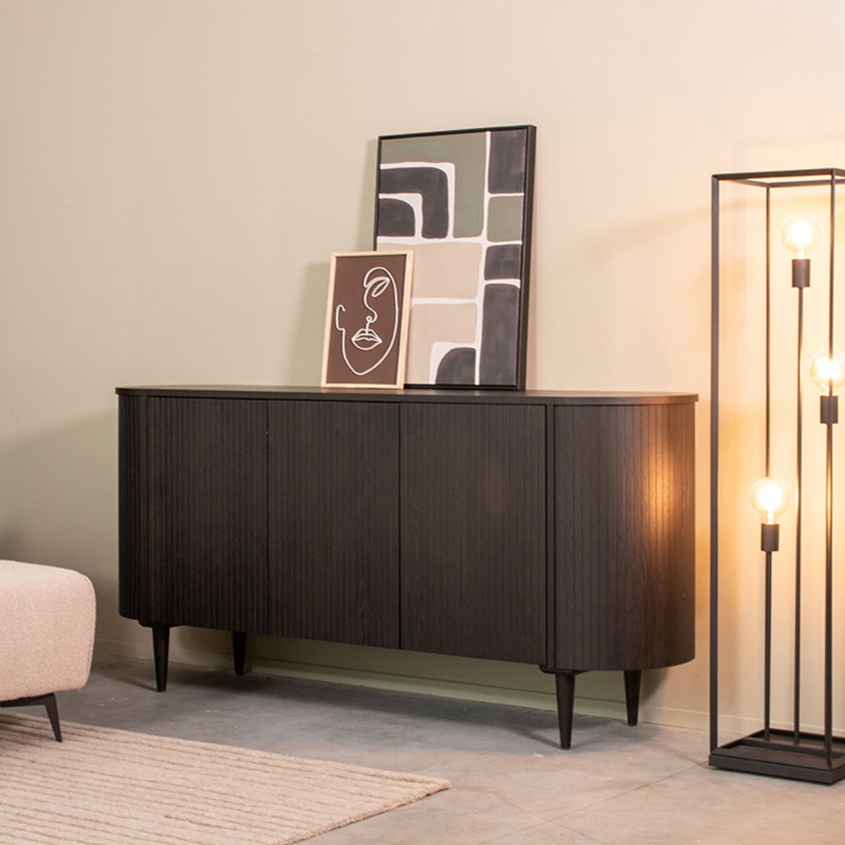 LABEL51 Dressoir Oliva - Zwart - Eiken