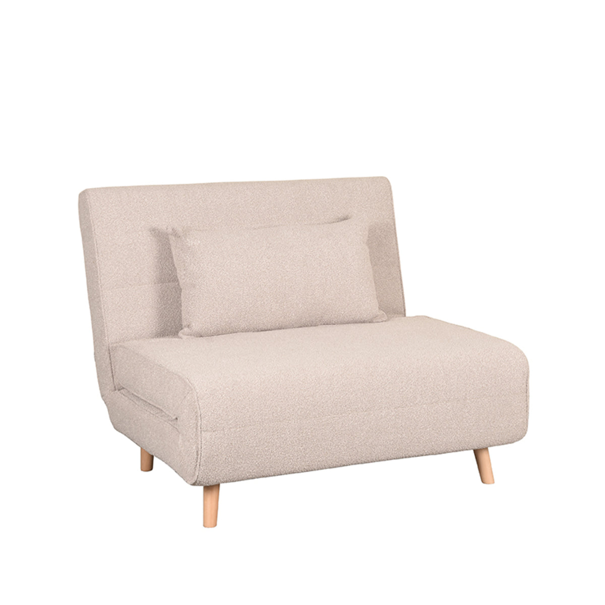 Label51 - Canapé-lit 1 personne - Bouclé - Naturel - 101 x 90 x 81 cm