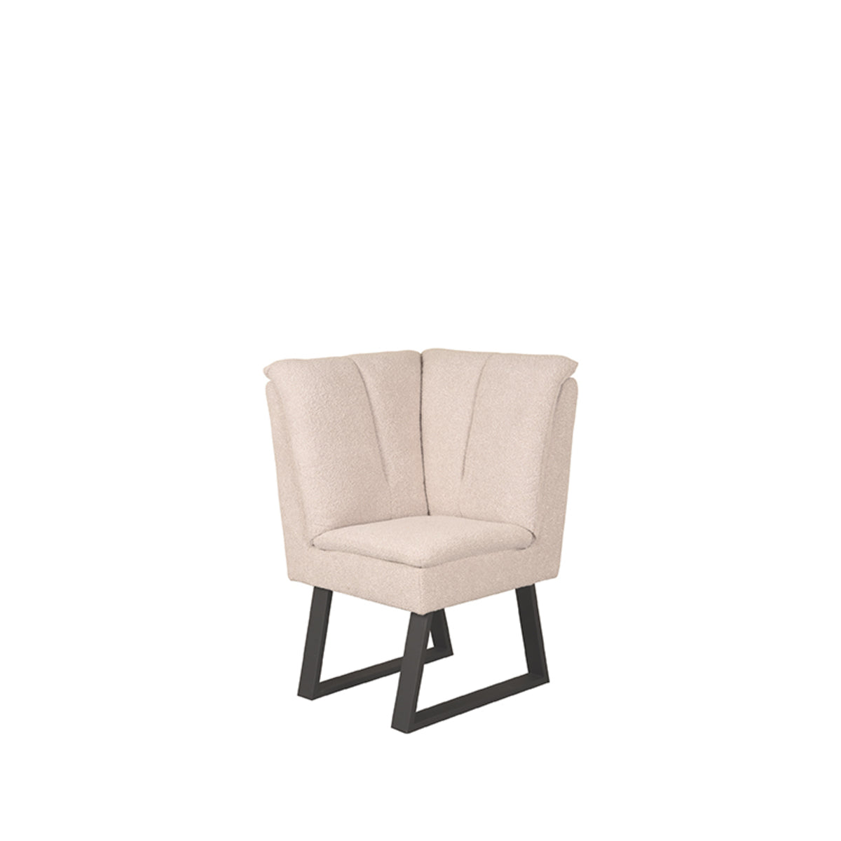 Label51 - Eetkamerbank Modula Hoek - Bouclé - Naturel - 62 x 62 x 92 cm