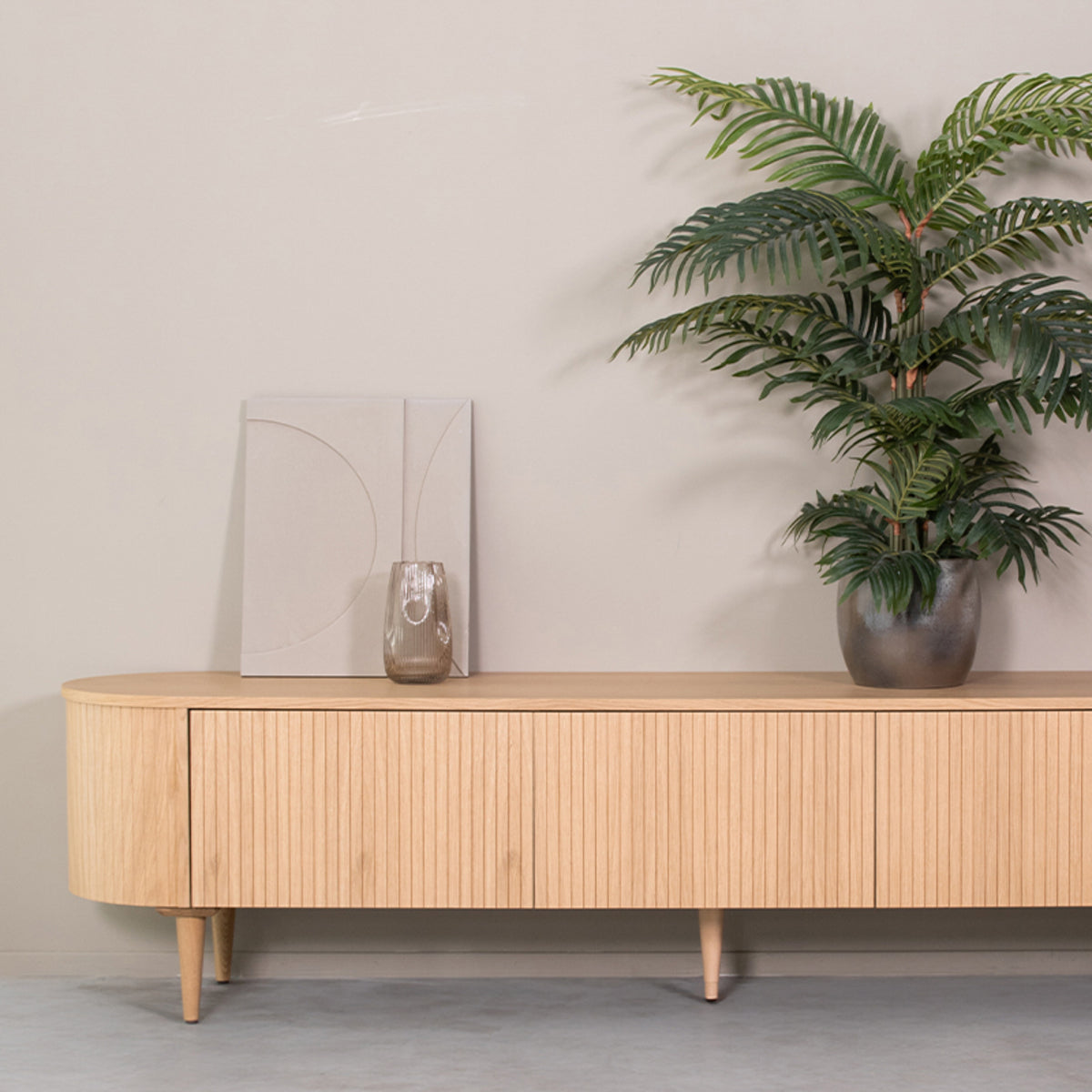 Label51 - Tv-meubel Oliva - Eikenhout - Naturel - 220 x 47 x 55 cm