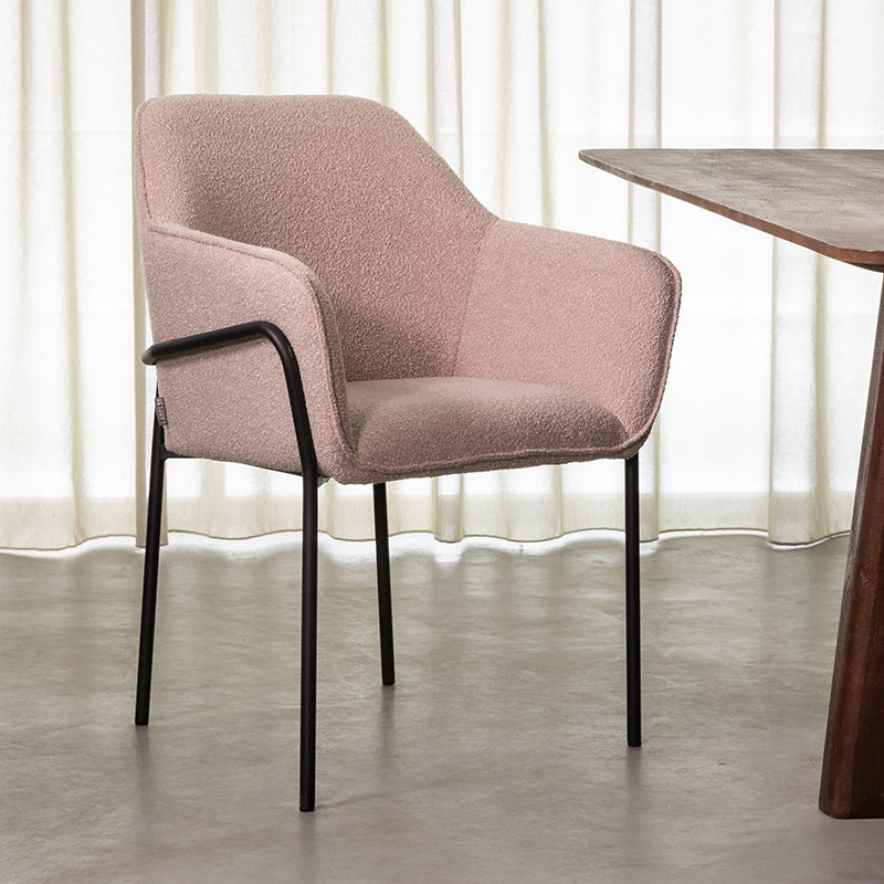 Label51 - Eetkamerstoel Dexter - Bouclé - Naturel - 66 x 62 x 85 cm