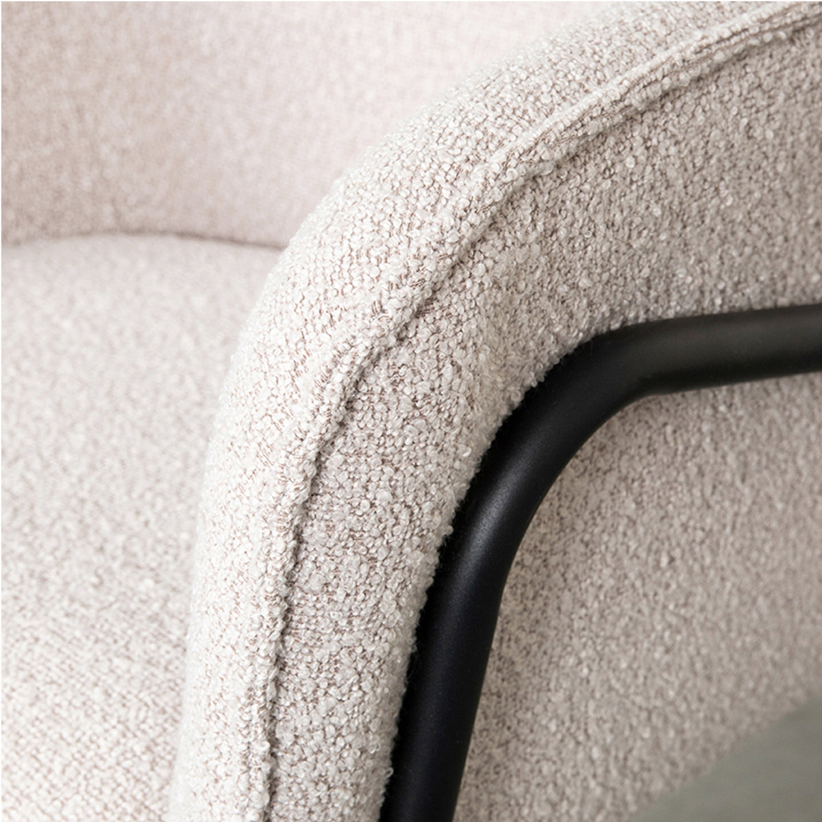 Label51 - Eetkamerstoel Dexter - Bouclé - Naturel - 66 x 62 x 85 cm