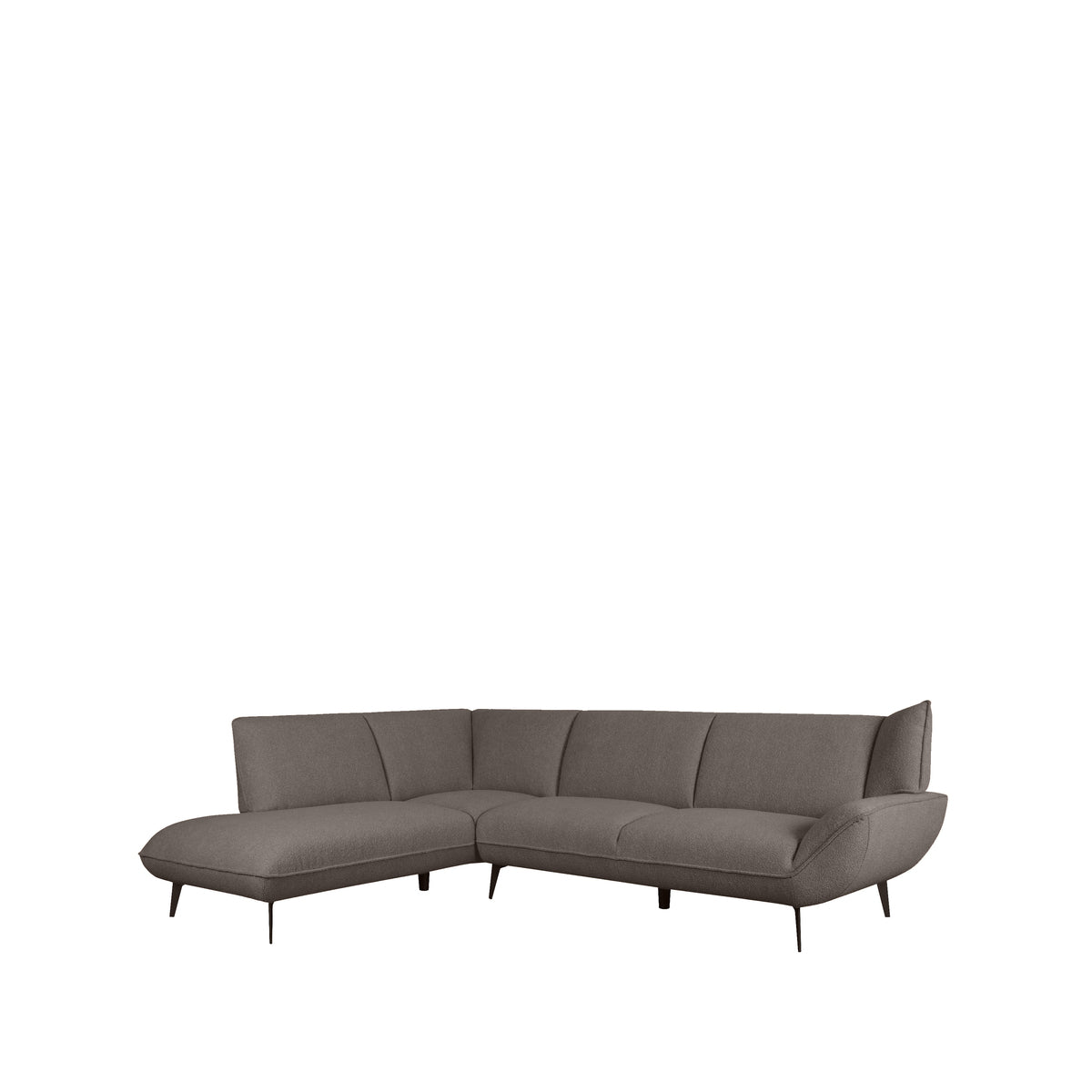 Label51 - Hoekbank Pesaro Links - Bouclé - Bruin - 274 x 203 x 82 cm