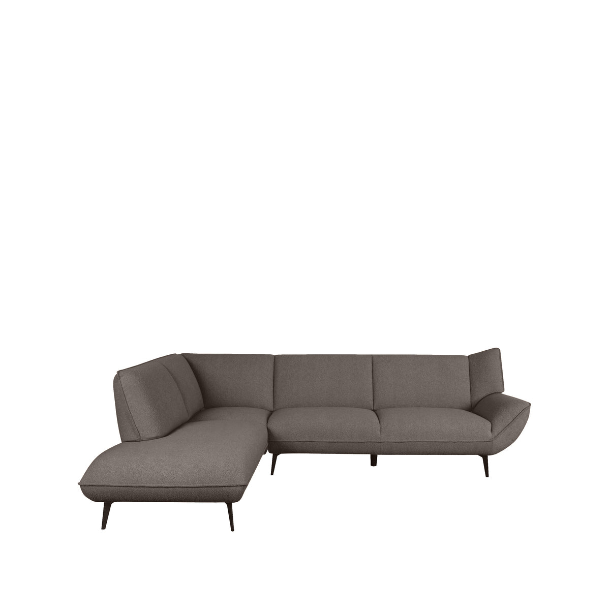 Label51 - Hoekbank Pesaro Links - Bouclé - Bruin - 274 x 203 x 82 cm